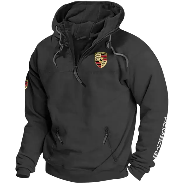 Porsche Exclusive Tactical Quarterzip Hoodie OUFAH1880819POSZ - Porsche Hoodie