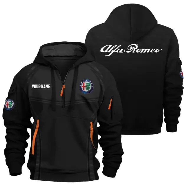 Alfa Romeo Exclusive Hoodie Half Zipper OUFAHHZ081914AFZ - Alfa Romeo Hoodie