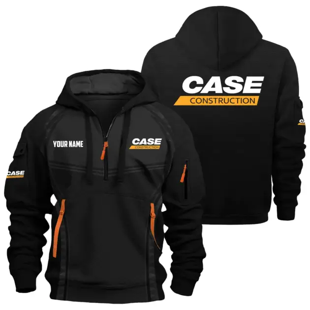 Case Construction Exclusive Hoodie Half Zipper OUFAHHZ081914CCZ - Case Construction Hoodie