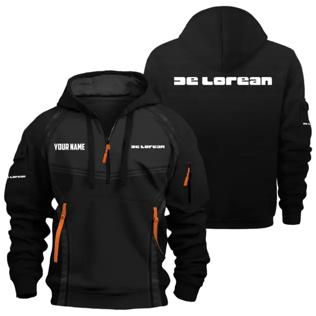 DeLorean Exclusive Hoodie Half Zipper OUFAHHZ081914DLZ - DeLorean Hoodie