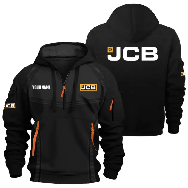 JCB Agriculture Exclusive Hoodie Half Zipper OUFAHHZ081914JAZ - JCB Agriculture Hoodie