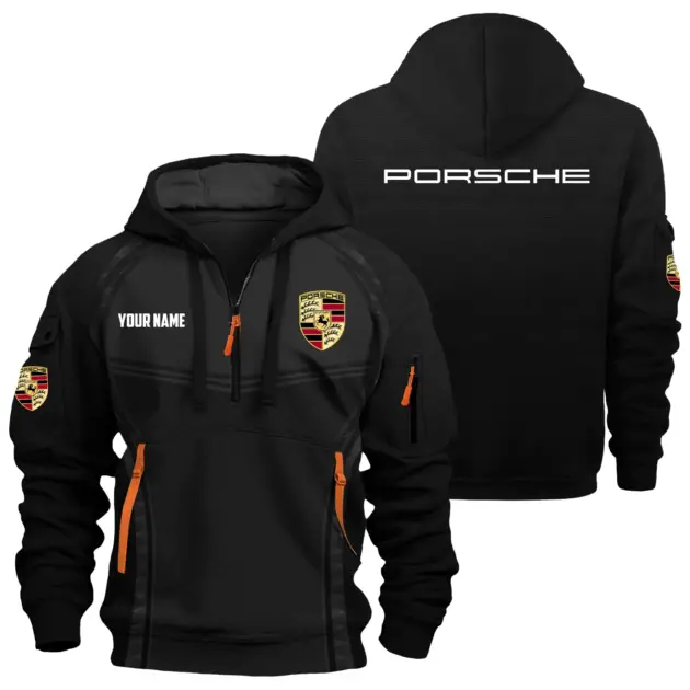 Porsche Exclusive Hoodie Half Zipper OUFAHHZ081914POSZ - Porsche Hoodie