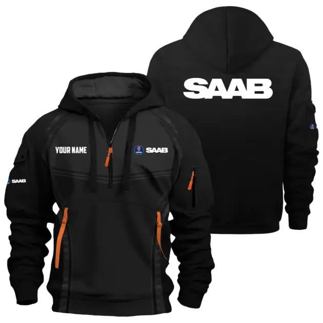 Saab Exclusive Hoodie Half Zipper OUFAHHZ081914SBZ - Saab Hoodie