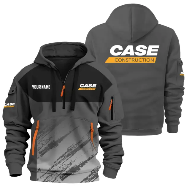 Case Construction Exclusive Hoodie Half Zipper OUFAHHZ0819C04CCZ - Case Construction Hoodie