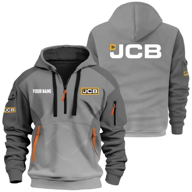 JCB Agriculture Exclusive Hoodie Half Zipper OUFAHHZ0819C05JAZ - JCB Agriculture Hoodie