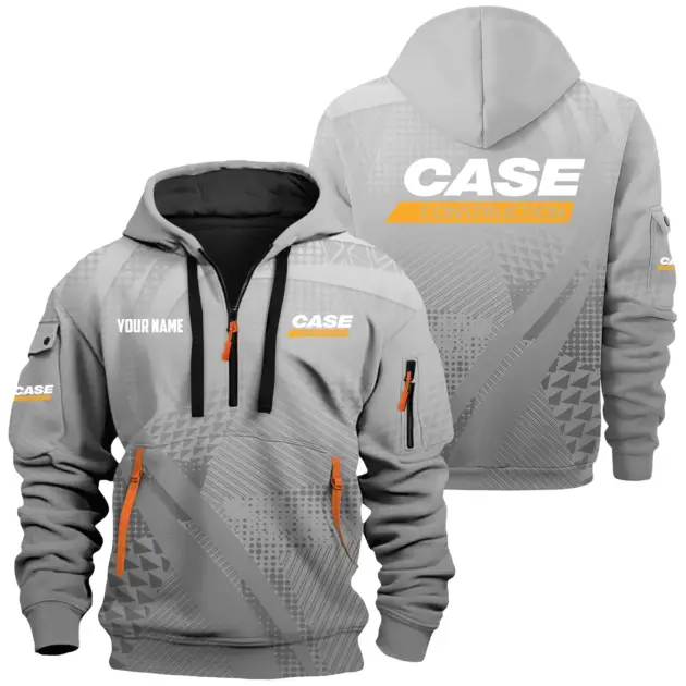 Case Construction Exclusive Hoodie Half Zipper OUFAHHZ0819C07CCZ - Case Construction Hoodie