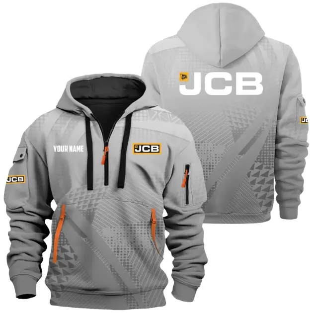JCB Agriculture Exclusive Hoodie Half Zipper OUFAHHZ0819C07JAZ - JCB Agriculture Hoodie