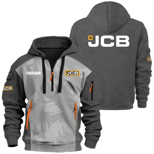 JCB Agriculture Exclusive Hoodie Half Zipper OUFAHHZ0819C10JAZ - JCB Agriculture Hoodie