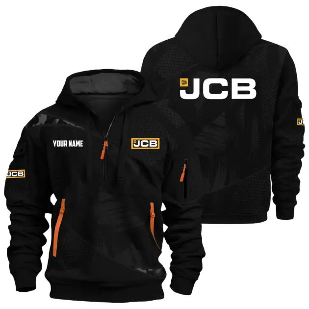 JCB Agriculture Exclusive Hoodie Half Zipper OUFAHHZ0819C12JAZ - JCB Agriculture Hoodie