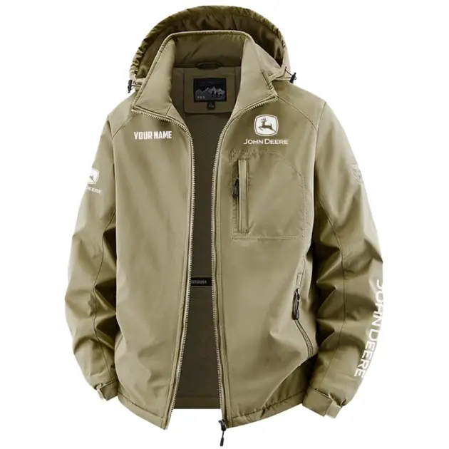 John Deere Exclusive Fleece Windbreaker Jacket Detachable Hood OUFAV2020819JDZ - John Deere Jacket